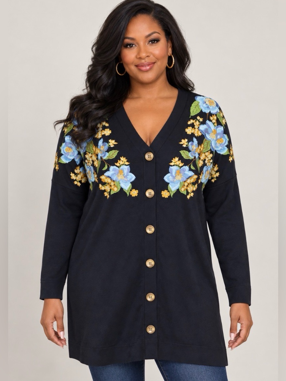 NWT Asos Floral Embroidered V-Neck Cardigan